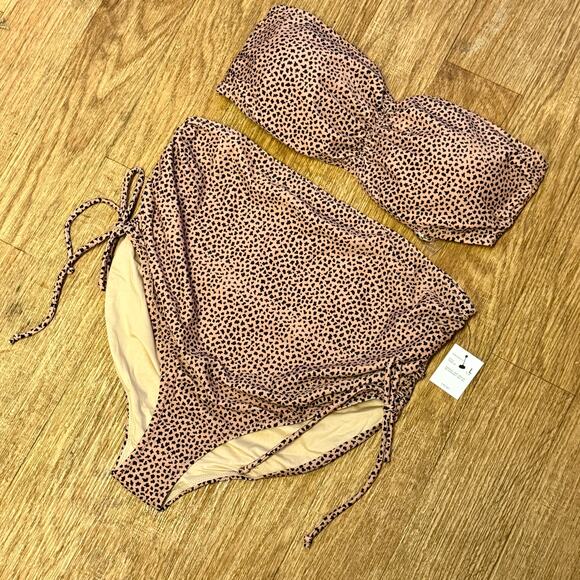 A Pea in the Pod Maternity Animal Print Convertible Two-Piece Swimsuit Set - Picture 2 of 12